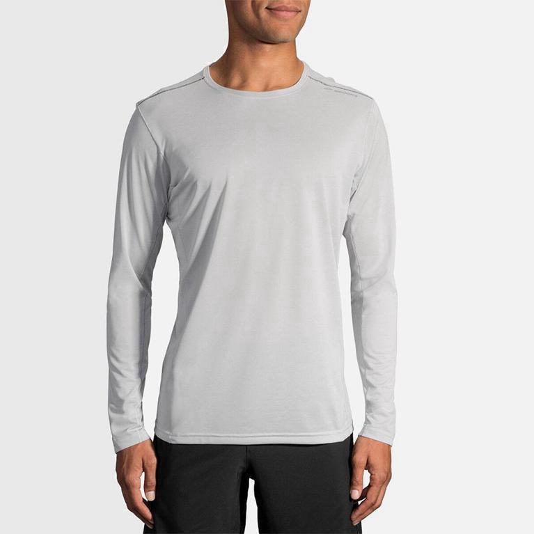 Brooks Ghost Mens Long Sleeve Running Shirt - White - Philippines (986702UIV)